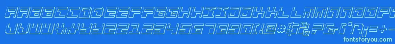 Шрифт PhaserBank3DItalic – зелёные шрифты на синем фоне