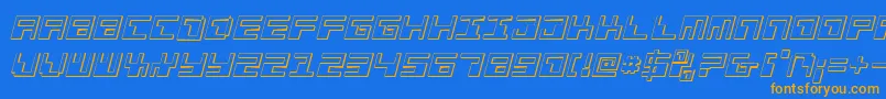 PhaserBank3DItalic Font – Orange Fonts on Blue Background