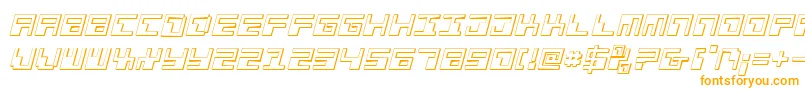 PhaserBank3DItalic-Schriftart – Orangefarbene Schriften auf weißem Hintergrund