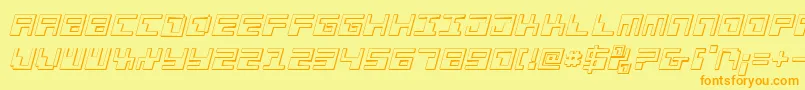 Шрифт PhaserBank3DItalic – оранжевые шрифты на жёлтом фоне