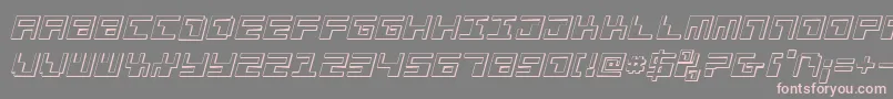 フォントPhaserBank3DItalic – 灰色の背景にピンクのフォント