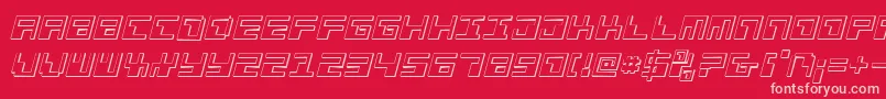 PhaserBank3DItalic-Schriftart – Rosa Schriften auf rotem Hintergrund