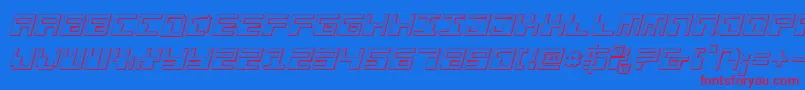 PhaserBank3DItalic-fontti – punaiset fontit sinisellä taustalla