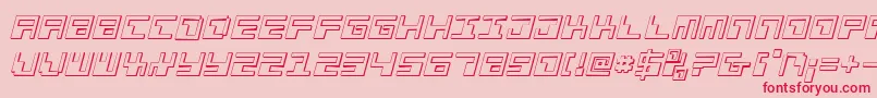PhaserBank3DItalic Font – Red Fonts on Pink Background