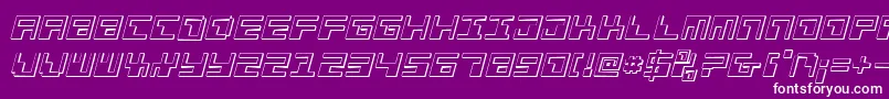 PhaserBank3DItalic Font – White Fonts on Purple Background
