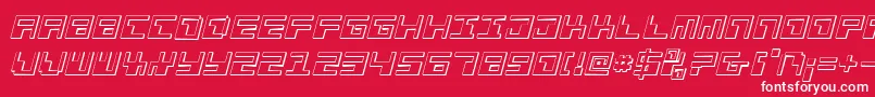 PhaserBank3DItalic Font – White Fonts on Red Background