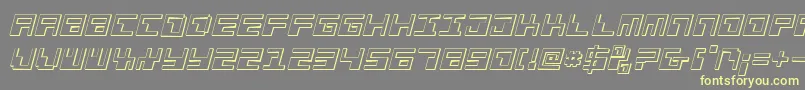 PhaserBank3DItalic-Schriftart – Gelbe Schriften auf grauem Hintergrund
