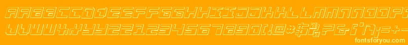 PhaserBank3DItalic Font – Yellow Fonts on Orange Background
