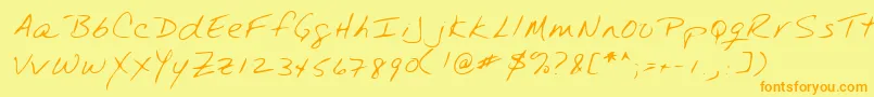 Lehn237 Font – Orange Fonts on Yellow Background