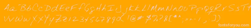 Lehn237 Font – Pink Fonts on Orange Background