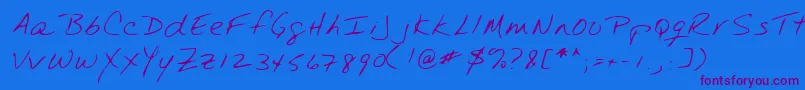 Lehn237 Font – Purple Fonts on Blue Background
