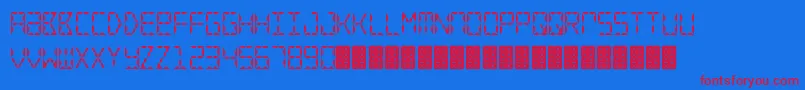 CrystalWatch Font – Red Fonts on Blue Background