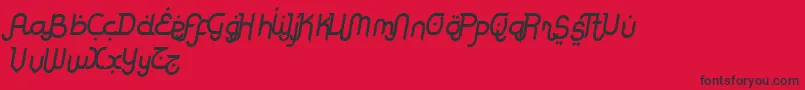 RodjaAltEndSlanted Font – Black Fonts on Red Background