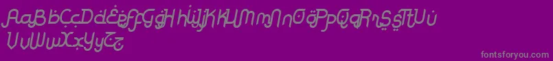Fonte RodjaAltEndSlanted – fontes cinzas em um fundo violeta