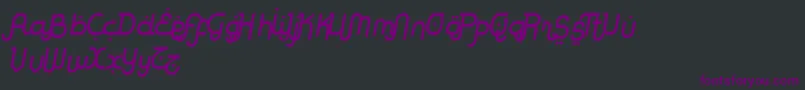 Czcionka RodjaAltEndSlanted – fioletowe czcionki na czarnym tle