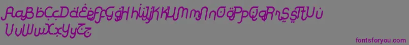 RodjaAltEndSlanted Font – Purple Fonts on Gray Background