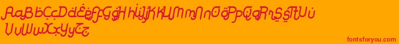 RodjaAltEndSlanted Font – Red Fonts on Orange Background
