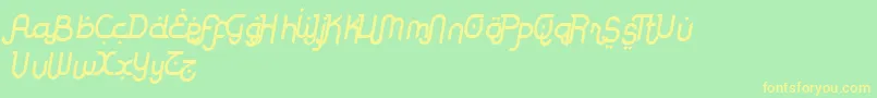 RodjaAltEndSlanted Font – Yellow Fonts on Green Background
