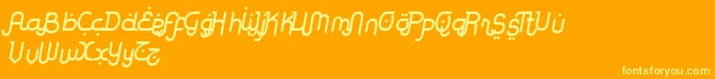 フォントRodjaAltEndSlanted – オレンジの背景に黄色の文字