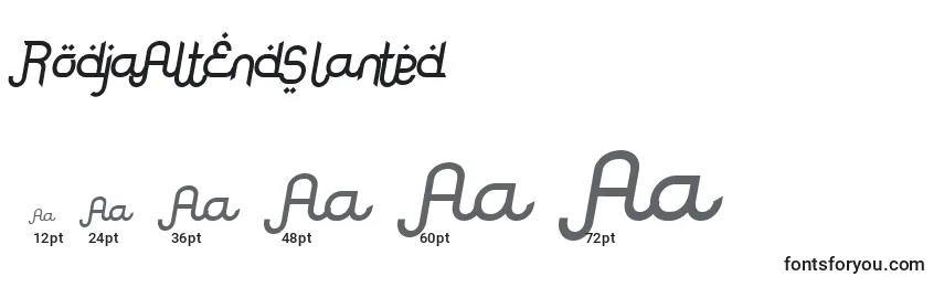 RodjaAltEndSlanted Font Sizes