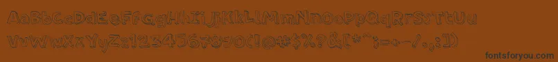 fuente PfamateurThin – Fuentes Negras Sobre Fondo Marrón