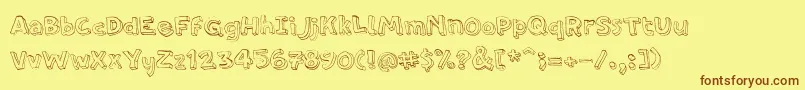PfamateurThin Font – Brown Fonts on Yellow Background