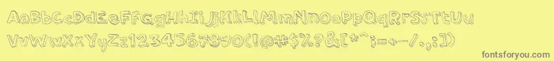 Czcionka PfamateurThin – szare czcionki na żółtym tle
