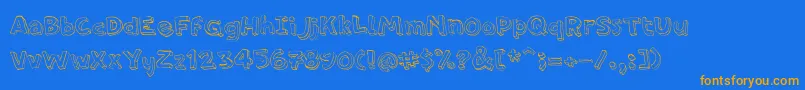 PfamateurThin Font – Orange Fonts on Blue Background