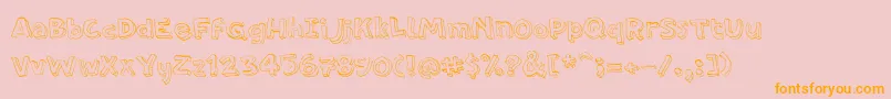 PfamateurThin Font – Orange Fonts on Pink Background