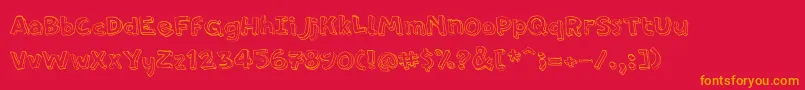 fuente PfamateurThin – Fuentes Naranjas Sobre Fondo Rojo