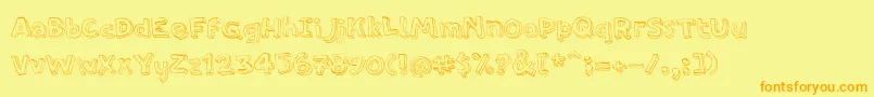 PfamateurThin Font – Orange Fonts on Yellow Background