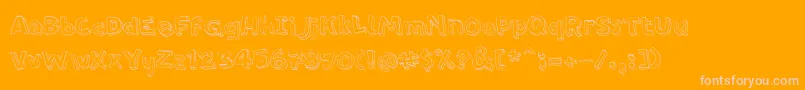 PfamateurThin-Schriftart – Rosa Schriften auf orangefarbenem Hintergrund