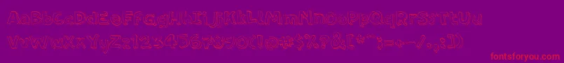 PfamateurThin-Schriftart – Rote Schriften auf violettem Hintergrund