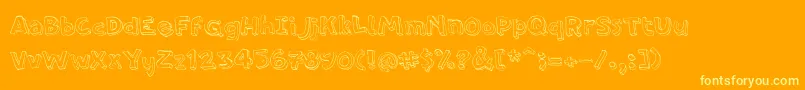 PfamateurThin Font – Yellow Fonts on Orange Background