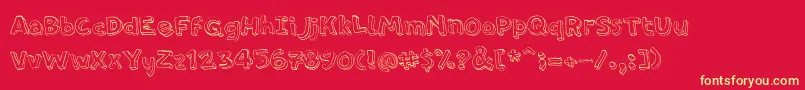 PfamateurThin Font – Yellow Fonts on Red Background