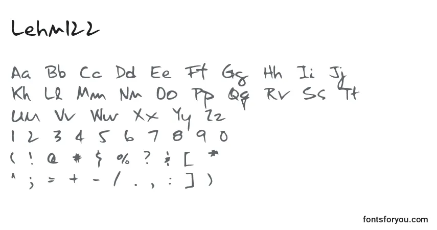 A fonte Lehn122 – alfabeto, números, caracteres especiais