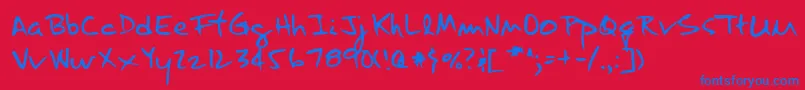 フォントLehn122 – 赤い背景に青い文字