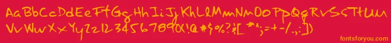 Lehn122 Font – Orange Fonts on Red Background