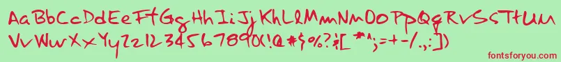 Lehn122 Font – Red Fonts on Green Background