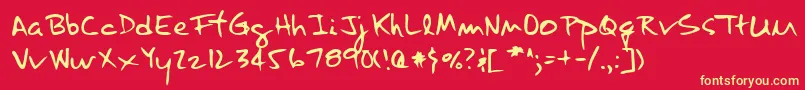 Lehn122 Font – Yellow Fonts on Red Background