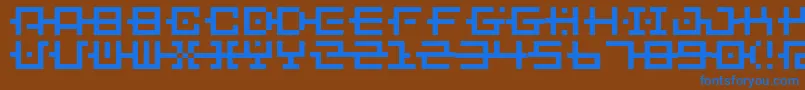BmChainA6 Font – Blue Fonts on Brown Background