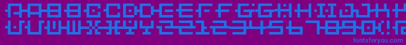 BmChainA6 Font – Blue Fonts on Purple Background