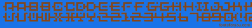 BmChainA6 Font – Brown Fonts on Blue Background