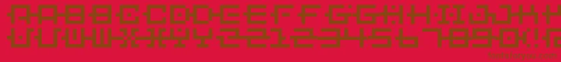 BmChainA6 Font – Brown Fonts on Red Background
