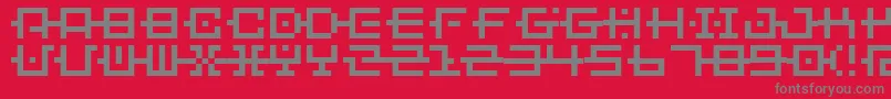 BmChainA6-Schriftart – Graue Schriften auf rotem Hintergrund