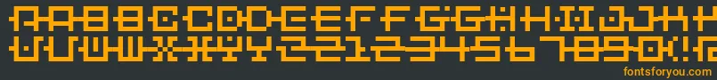 BmChainA6 Font – Orange Fonts on Black Background