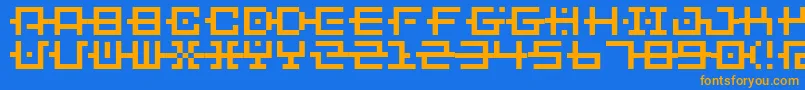 BmChainA6 Font – Orange Fonts on Blue Background