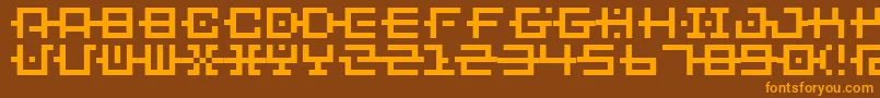 BmChainA6 Font – Orange Fonts on Brown Background