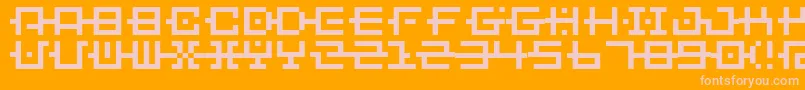 BmChainA6 Font – Pink Fonts on Orange Background