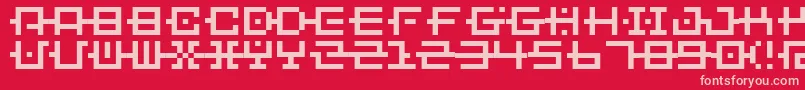 BmChainA6 Font – Pink Fonts on Red Background